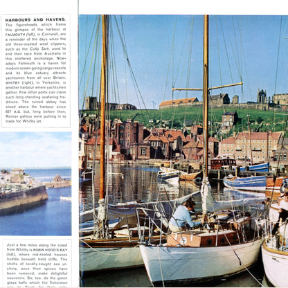 Complete 1965 set of Coming Events in Britain magazines. Vintage British travel publication with color photography, cultural articles, and mid-century appeal. Harbours and Havens article.
