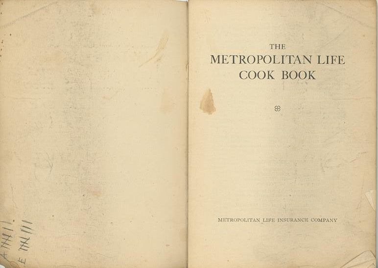 METROPOLITAN LIFE COOK BOOK Recipe Booklet Circa 1925