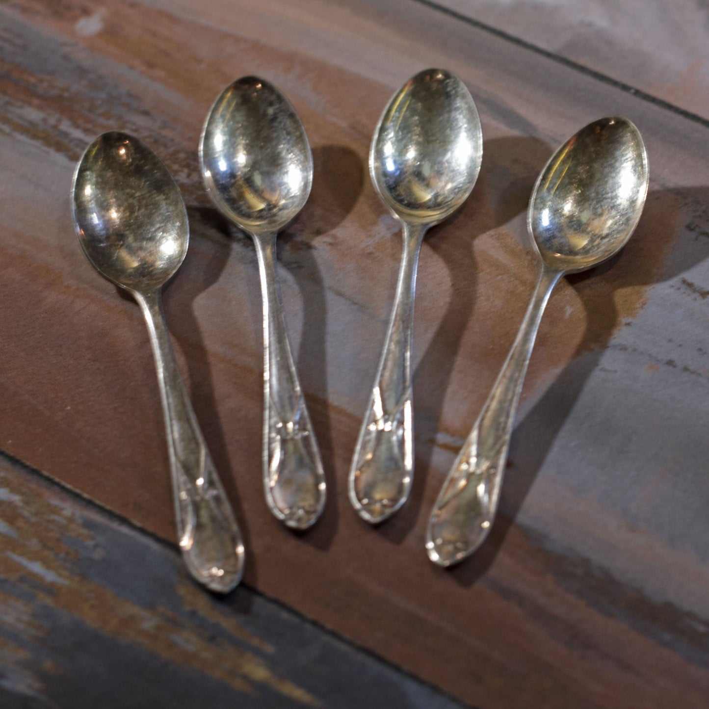 SHEFFIELD CRAFTSMAN SILVER PLATE DEMITASSE SPOONS Set of Four (4)
