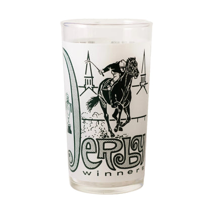 KENTUCKY DERBY Unofficial Bar Glass | Green Frosted Big D | 1967 - 1968