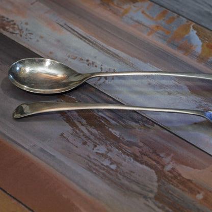 GENTRY SILVER PLATE SALAD SET Made in Shefffield England Mid-Century Modern Design