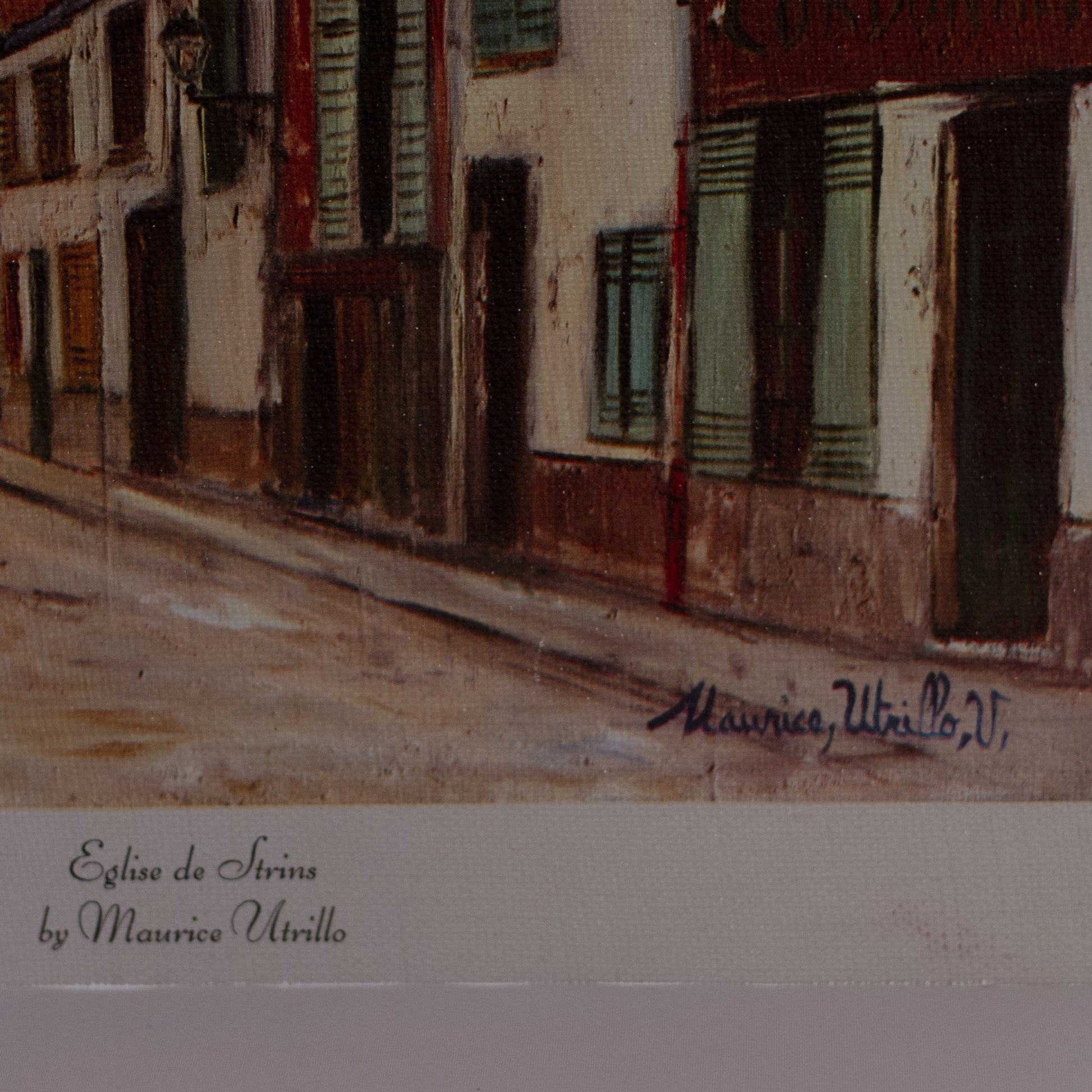 Eglise de Strins Lithograph Print on Canvas by Maurice Utrillo