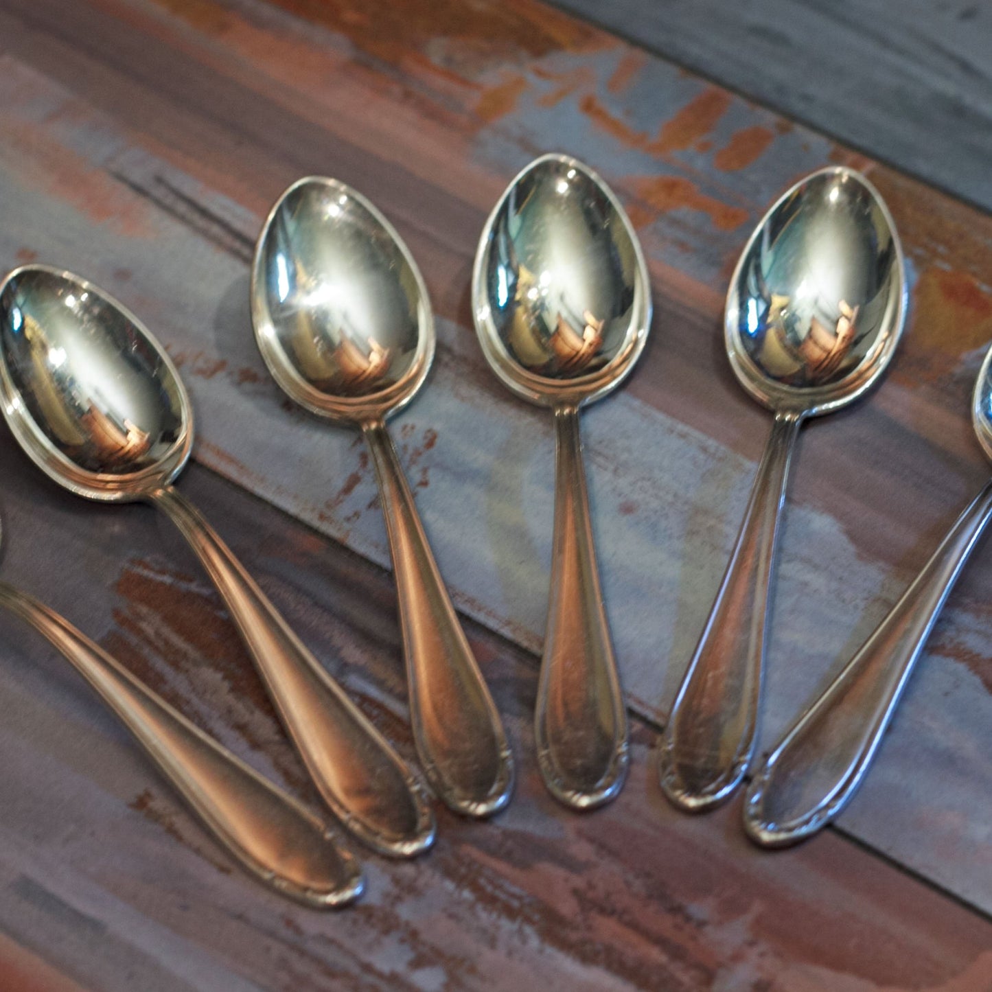 SILVER PLATE CHOCOLATE or COFFEE SPOONS Set of Six (6)