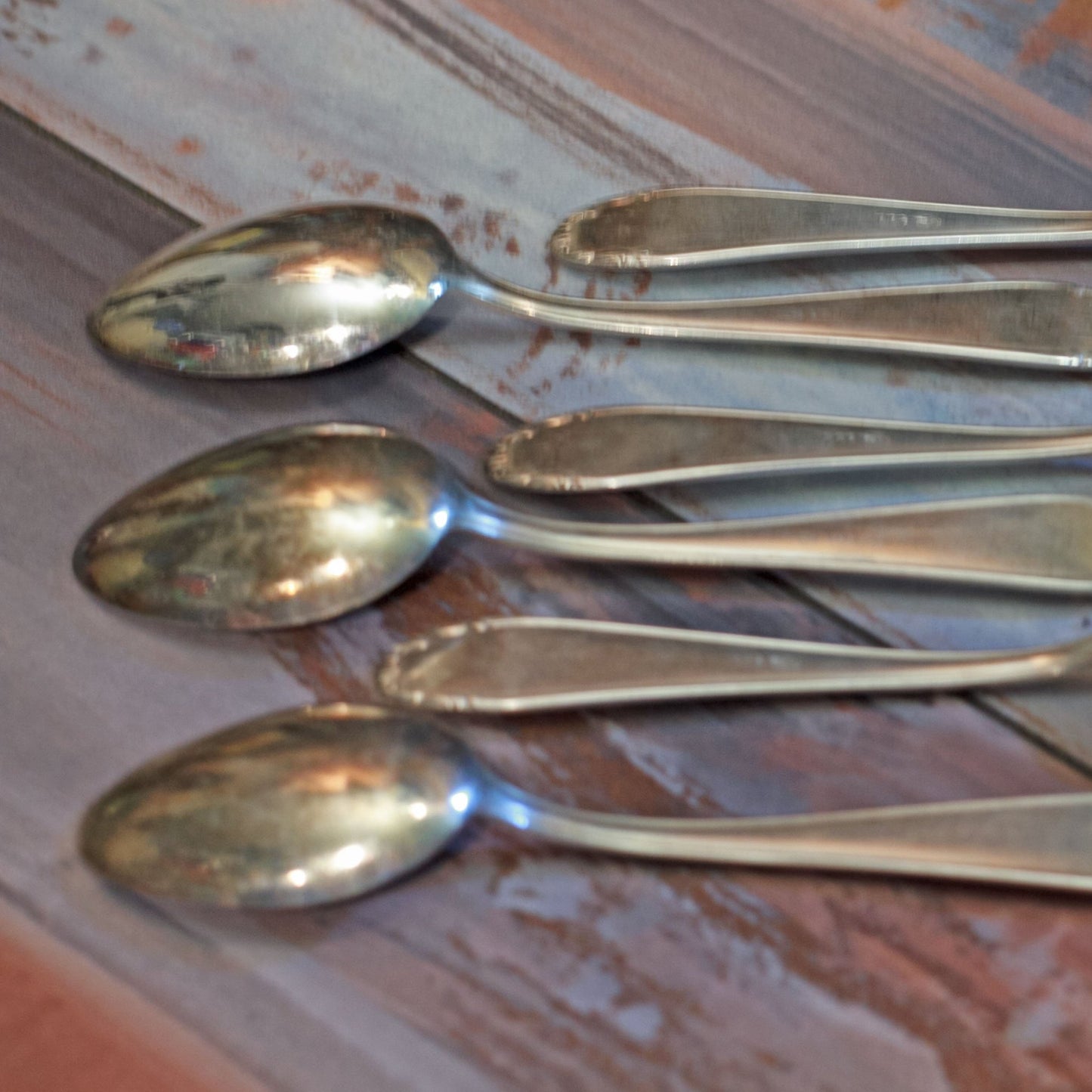 SILVER PLATE CHOCOLATE or COFFEE SPOONS Set of Six (6)