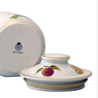 EVESHAM GOLD Medium Canister with Lid with Vegetable & Fruit Sprays