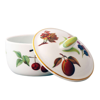 Royal WorcesterEVESHAM GOLD Porcelain Butter Tub with Lid with Fruit Sprays