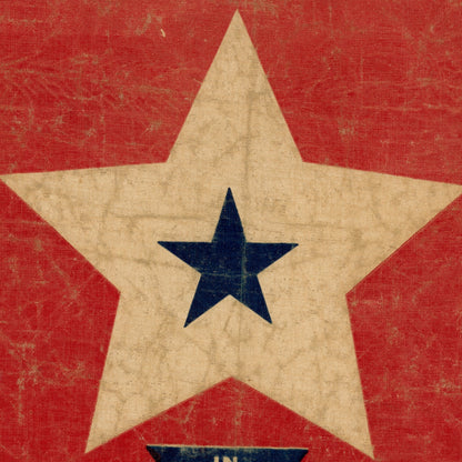 Bandera de servicio BLUE STAR de la Primera Guerra Mundial con diseño "In Service Over There" (En servicio allá) alrededor de 1918