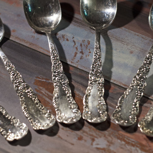 FLORIDA SILVER PLATE TEASPOONS by William Rogers and Son Set of Six (6)