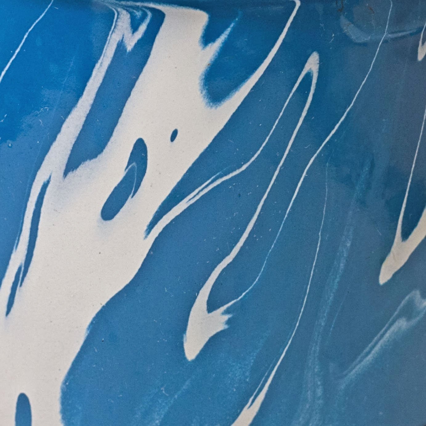 GRANITEWARE WATER PAIL Robins's Egg Blue and White Swirl Circa 1880 - 1920