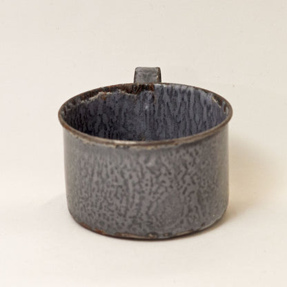 GRANITE WARE CHILD'S CUP with Mottled Gray Enamel