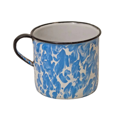 Antique GRANITE WARE 12-OUNCE CUP Vintage Blue and White Swirl