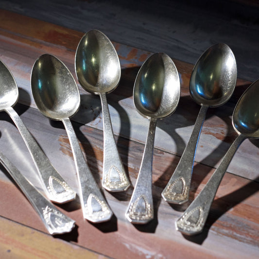 HERALDIC SILVER PLATE SERVING SPOONS by Rogers Brothers Set of Six (6)