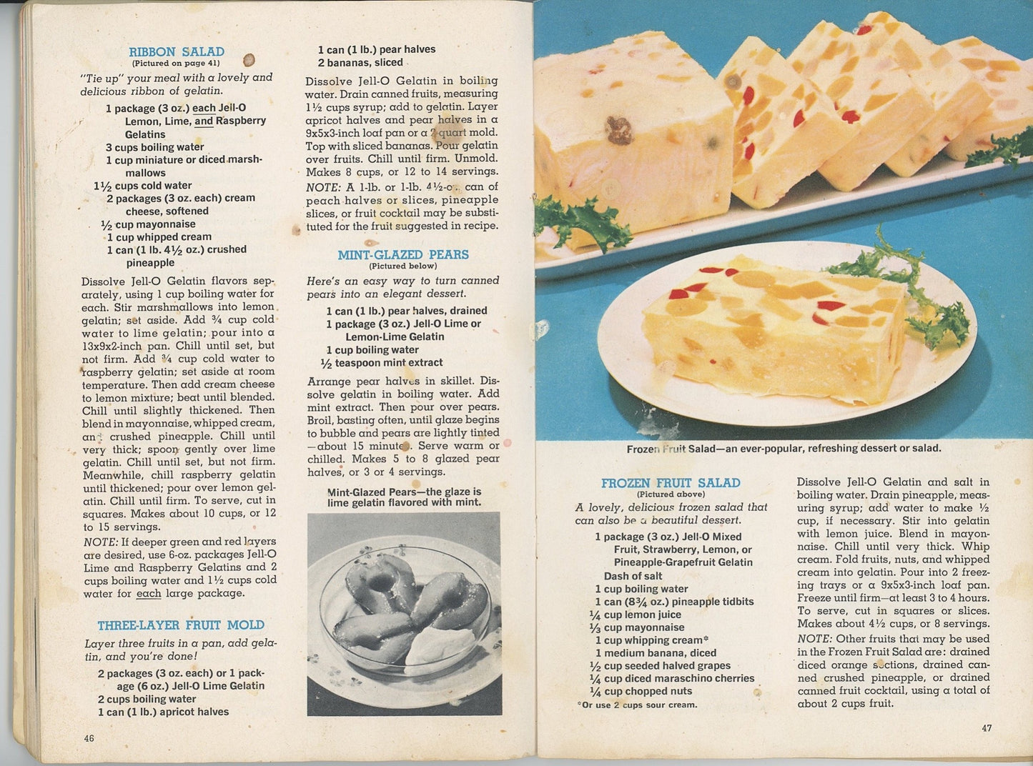 JOYS OF JELL-O Vintage Recipe Booklet Produced by General Foods Circa 1961