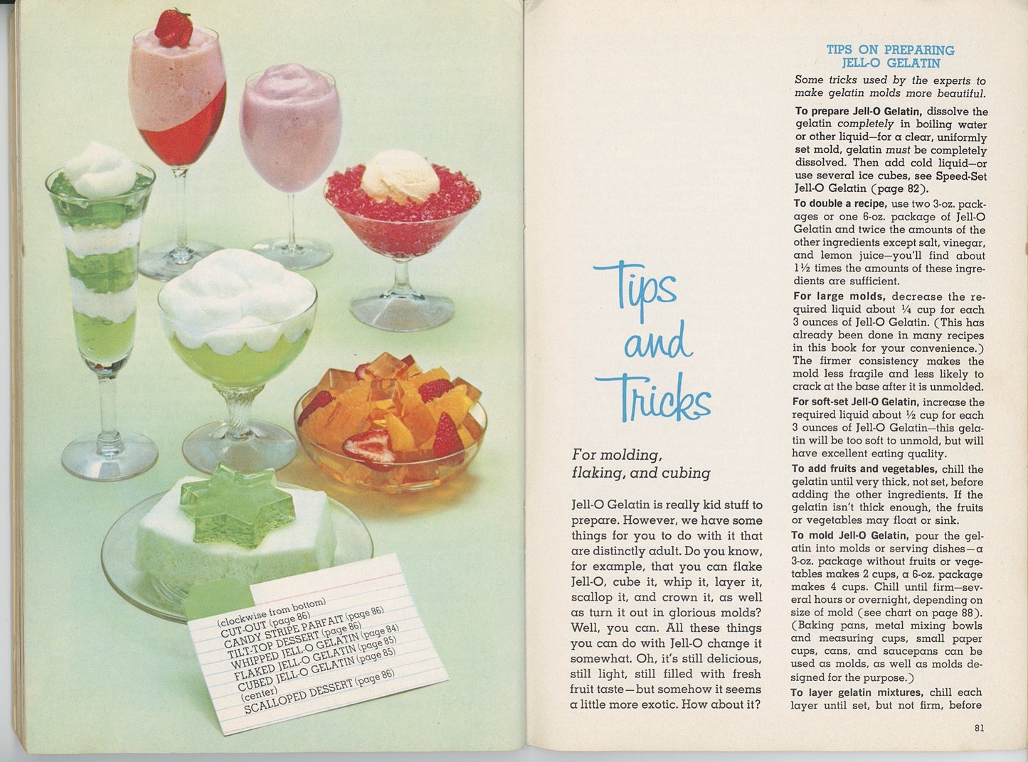 JOYS OF JELL-O Vintage Recipe Booklet Produced by General Foods Circa 1961