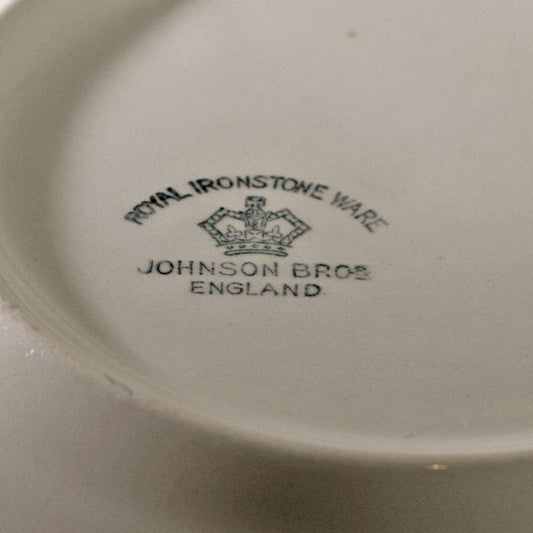 JOHNSON BROS IRONSTONE Antique Shallow Bowl Made in England Circa 1913+
