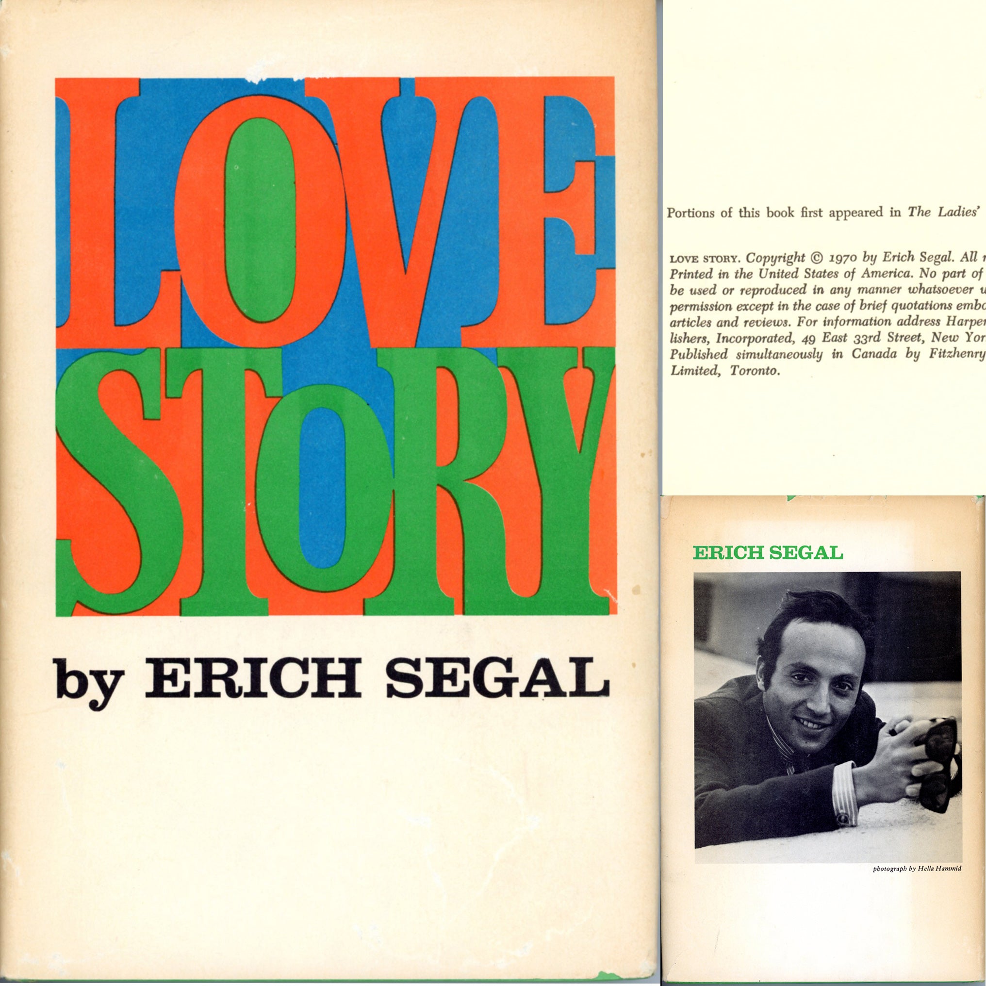 LOVE STORY by Erich Segal Published by Harper & Row New York