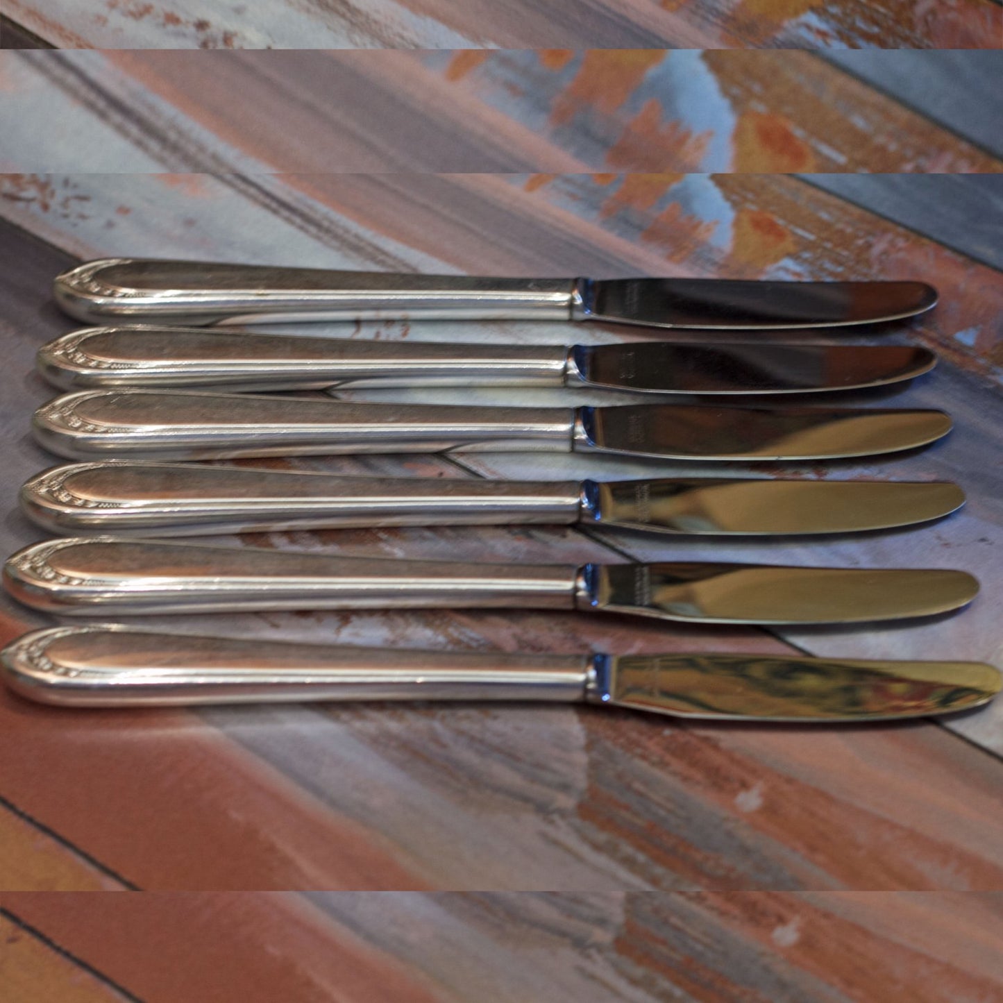 LOVELACE MODERN GRILLE KNIVES by 1847 Rogers Brothers Set of Six (6)