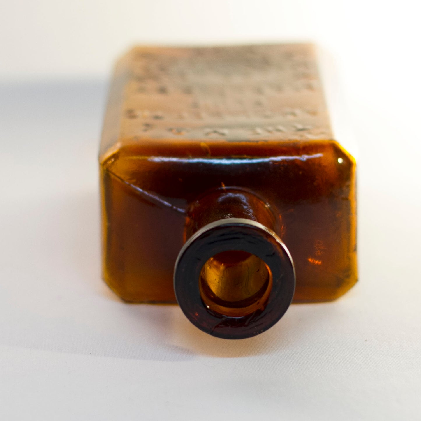 Antique Amber Glass M & L ANTI-SEPTIC Fluid Bottle for Embalming by Mills & Lacey Circa 1880s