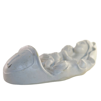 Vintage White Chalkware or Plaster MADONNA AND CHILD HOLY WATER FONT