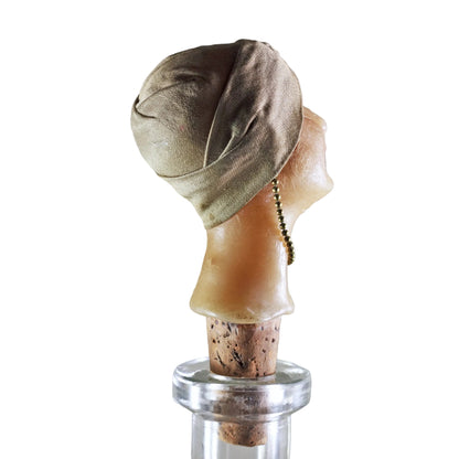 FRENCH MANNEQUIN HEAD Bottle Stopper Art Deco Circa 1920s RARE