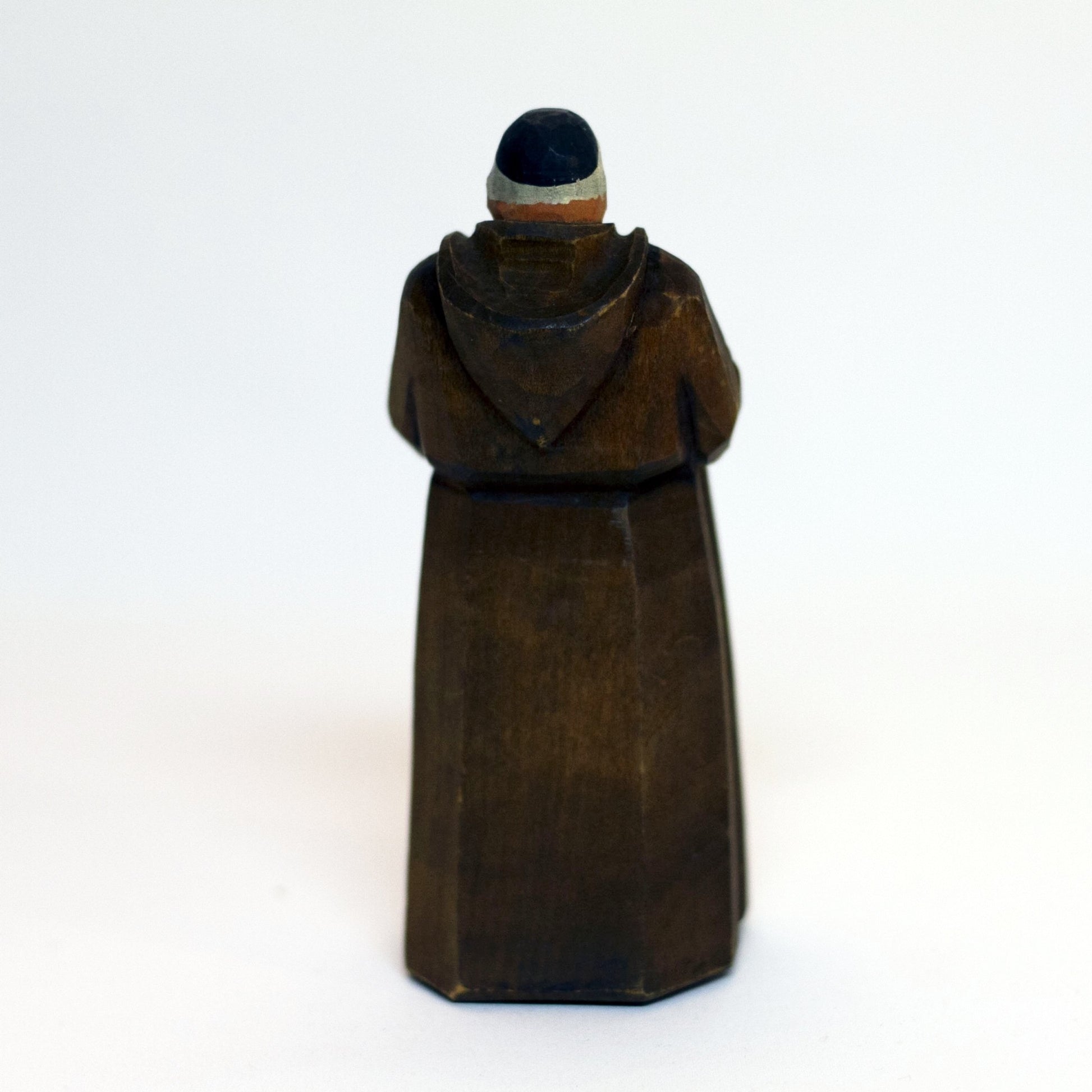 Vintage WOOD FRANCISCAN FRIAR Wearing Wire Glasses Saint Francis of Assisi