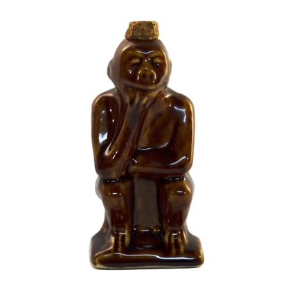 Early ART POTTERY Brown Glazed Bottle SITTING or THINKING MONKEY