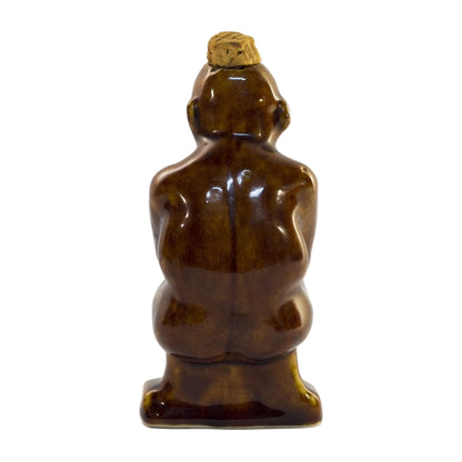 Early ART POTTERY Brown Glazed Bottle SITTING or THINKING MONKEY