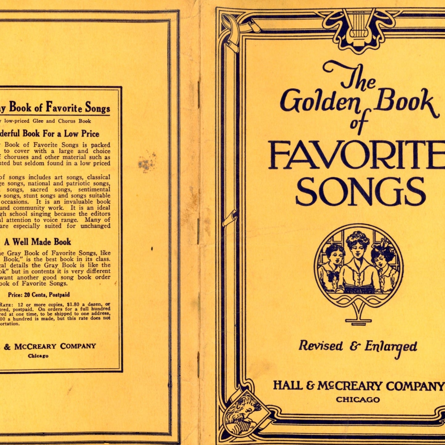 THE GOLDEN BOOK OF FAVORITE SONGS Revised & Enlarged | John W. Beattie @1915, 1923