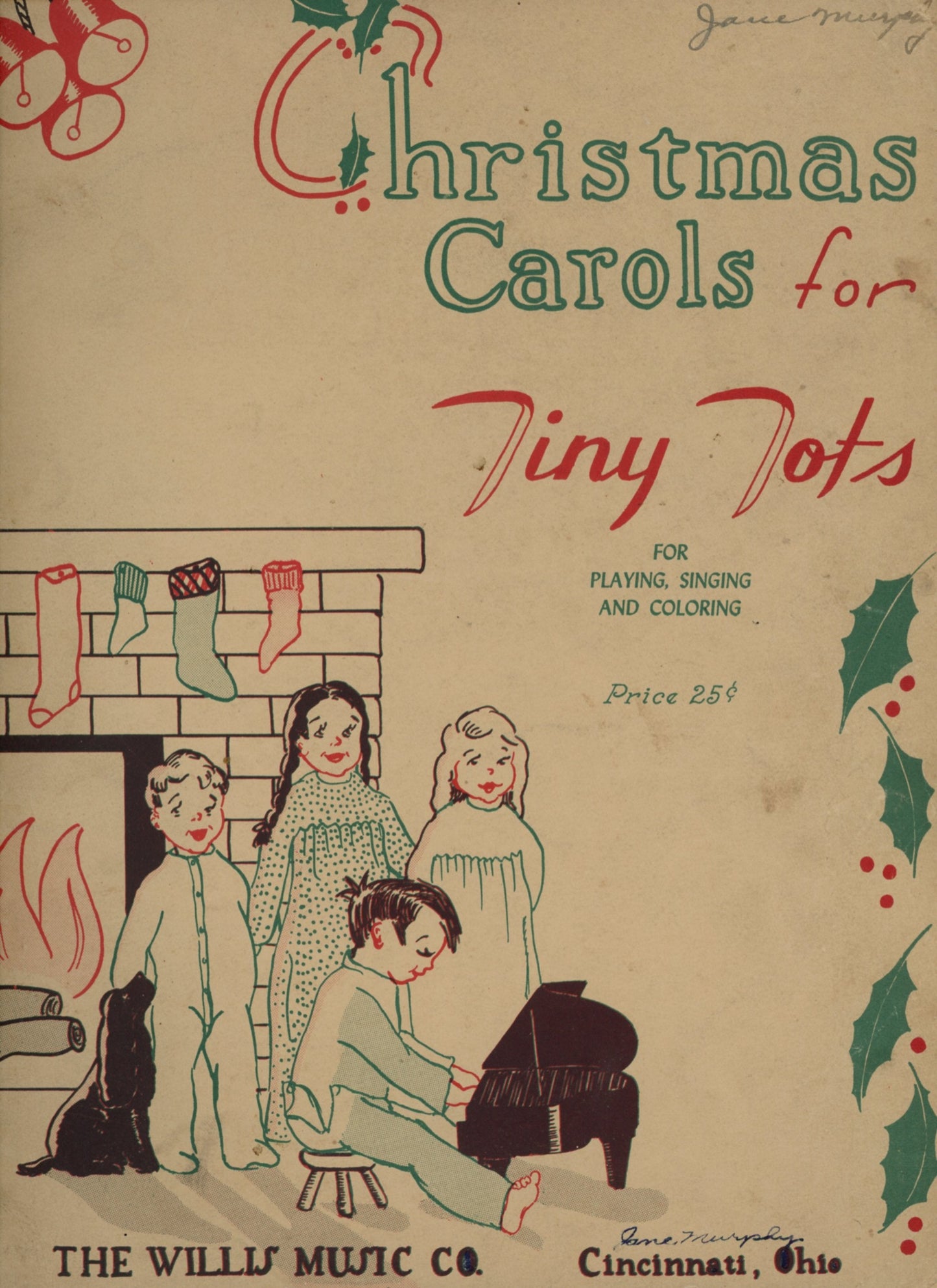 CHRISTMAS CAROLS for Tiny Tots Sheet Music Willis Music Copyright 1944