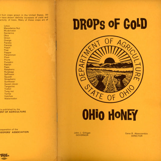 DROPS OF GOLD Ohio Honey Recipe Pamphlet Circa 1972