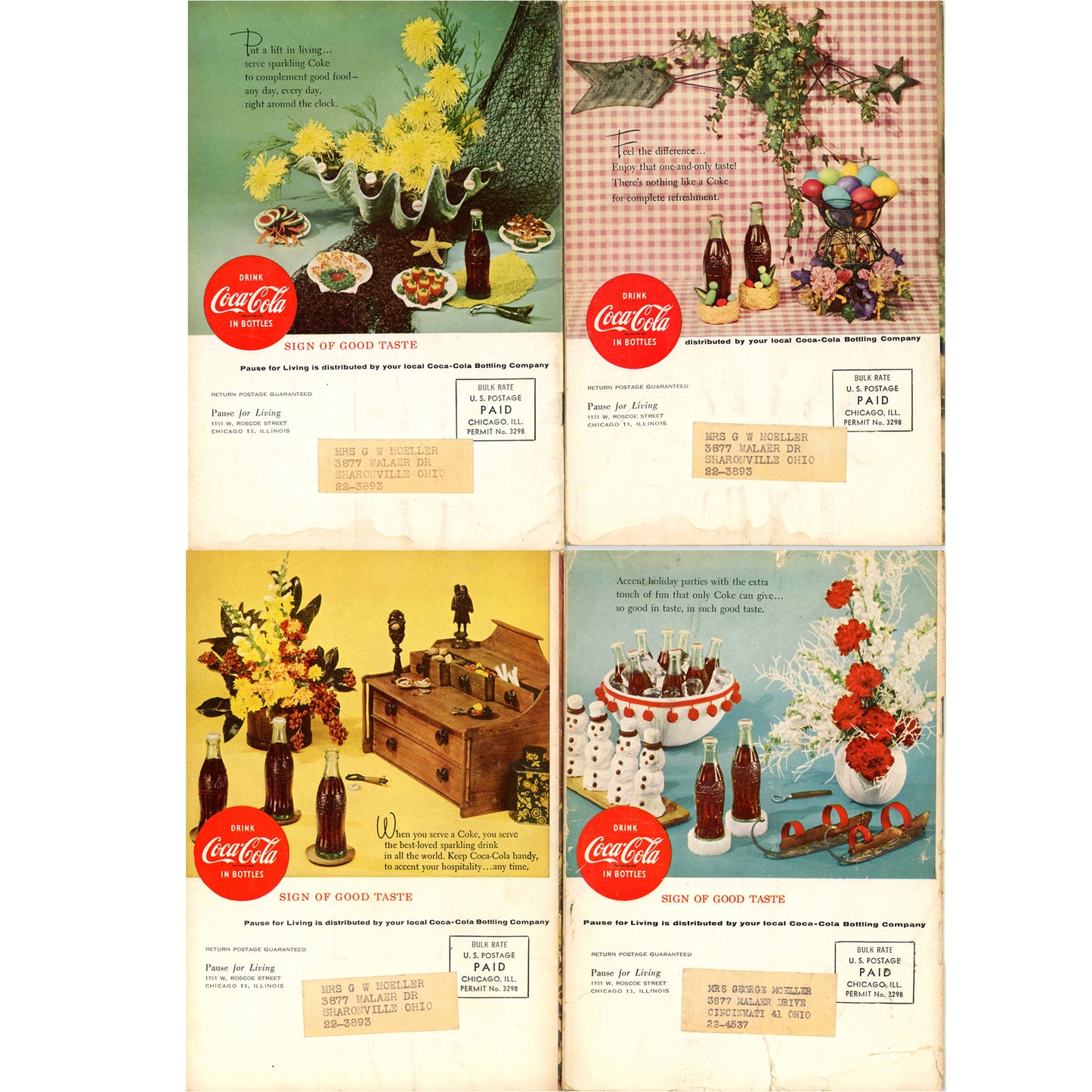 PAUSE FOR LIVING Seasonal Entertaining Booklets by Coca Cola Full Set from 1957