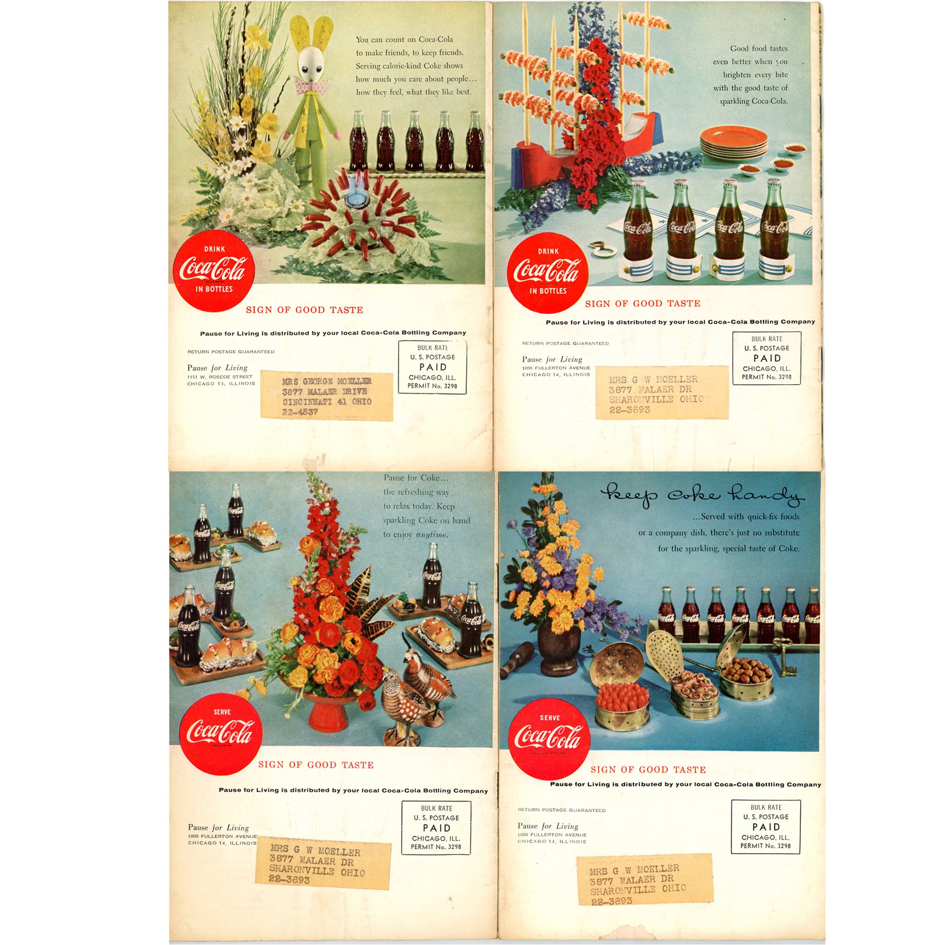 PAUSE FOR LIVING Seasonal Entertaining Booklets by Coca Cola Full Set from 1958