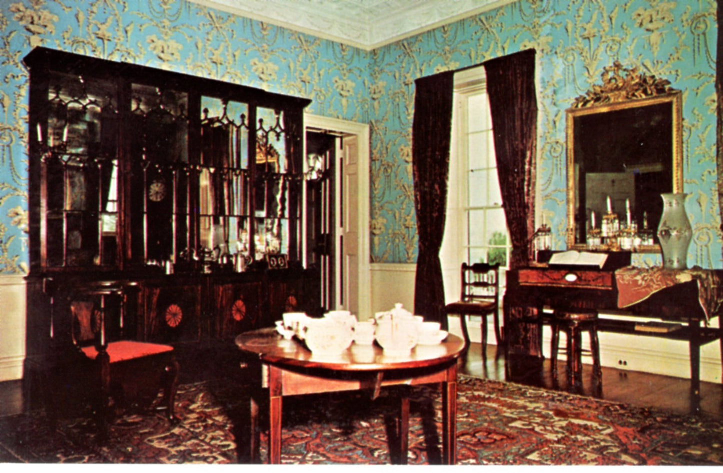 Montpelier Knox Mansion Drawing Room THOMASTON MAINE Vintage Postcard ©1970's