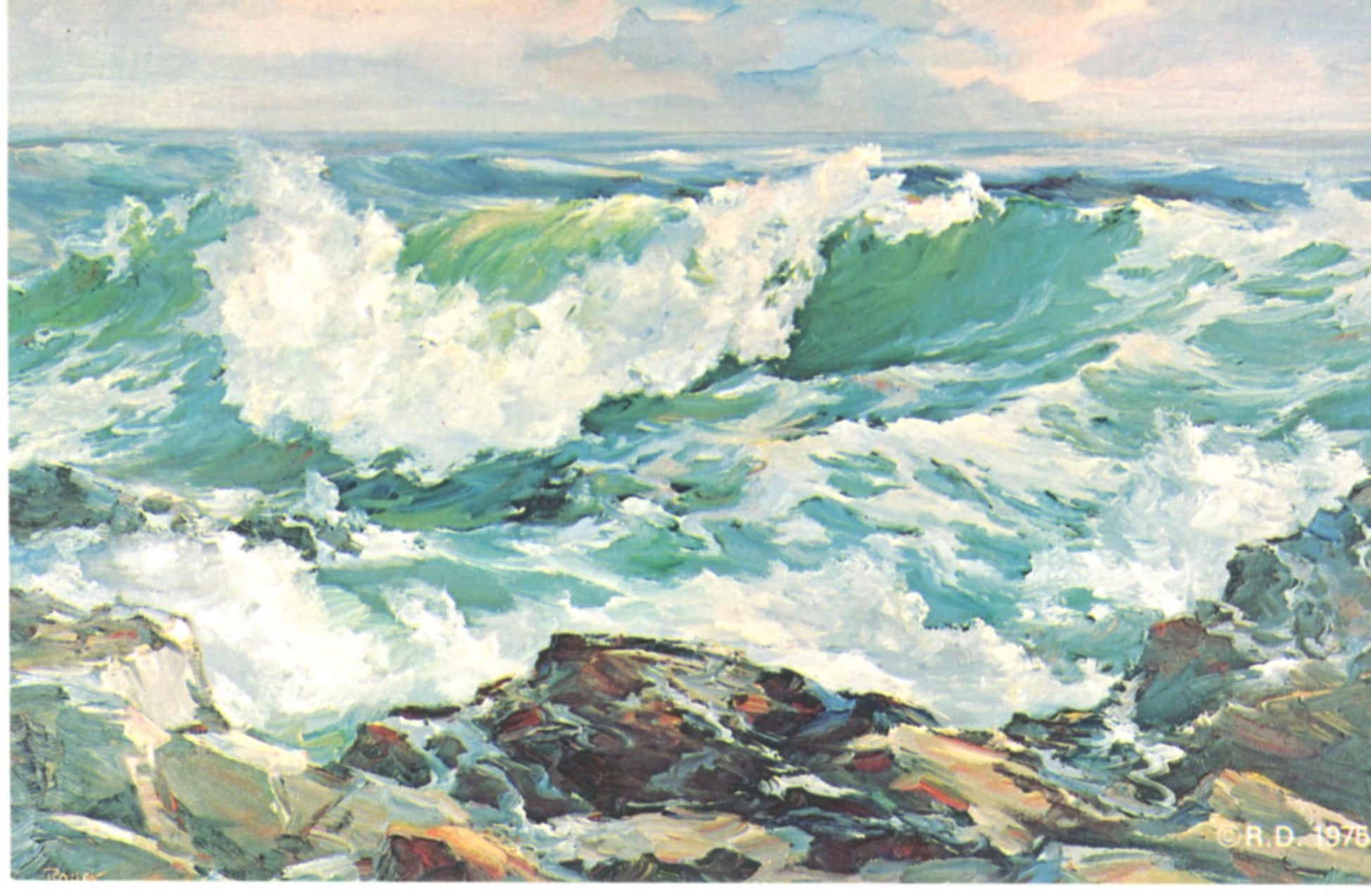 "Rhythmic Turbulence" Reproduction of Original Oil Painting by Roger Deering Vintage Postcard ©1970's