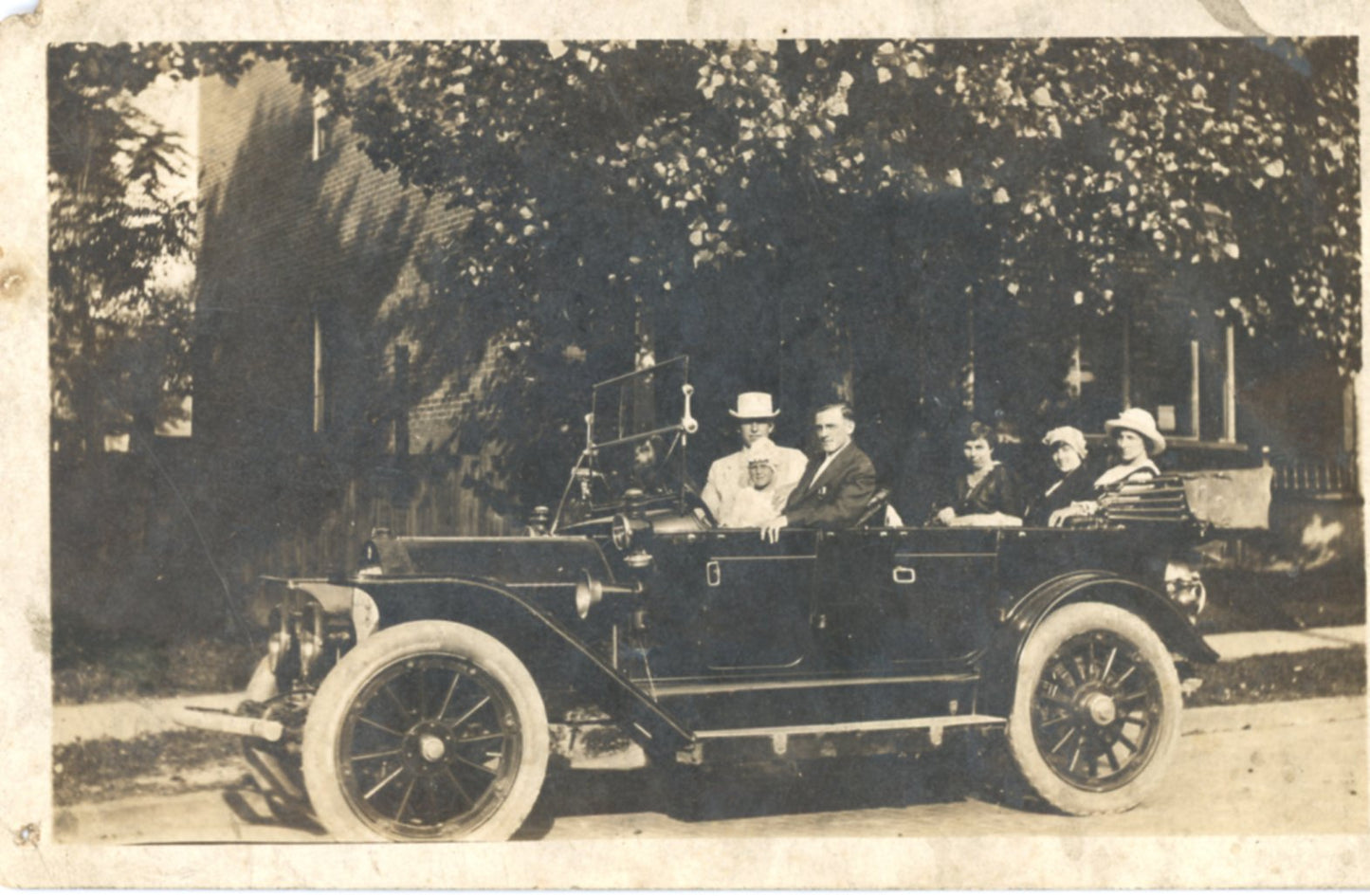 Early Automobile TOURING SEDAN CONVERTIBLE *Interesting Message* Antique Real Photo Postcard Circa 1904 - 1920s