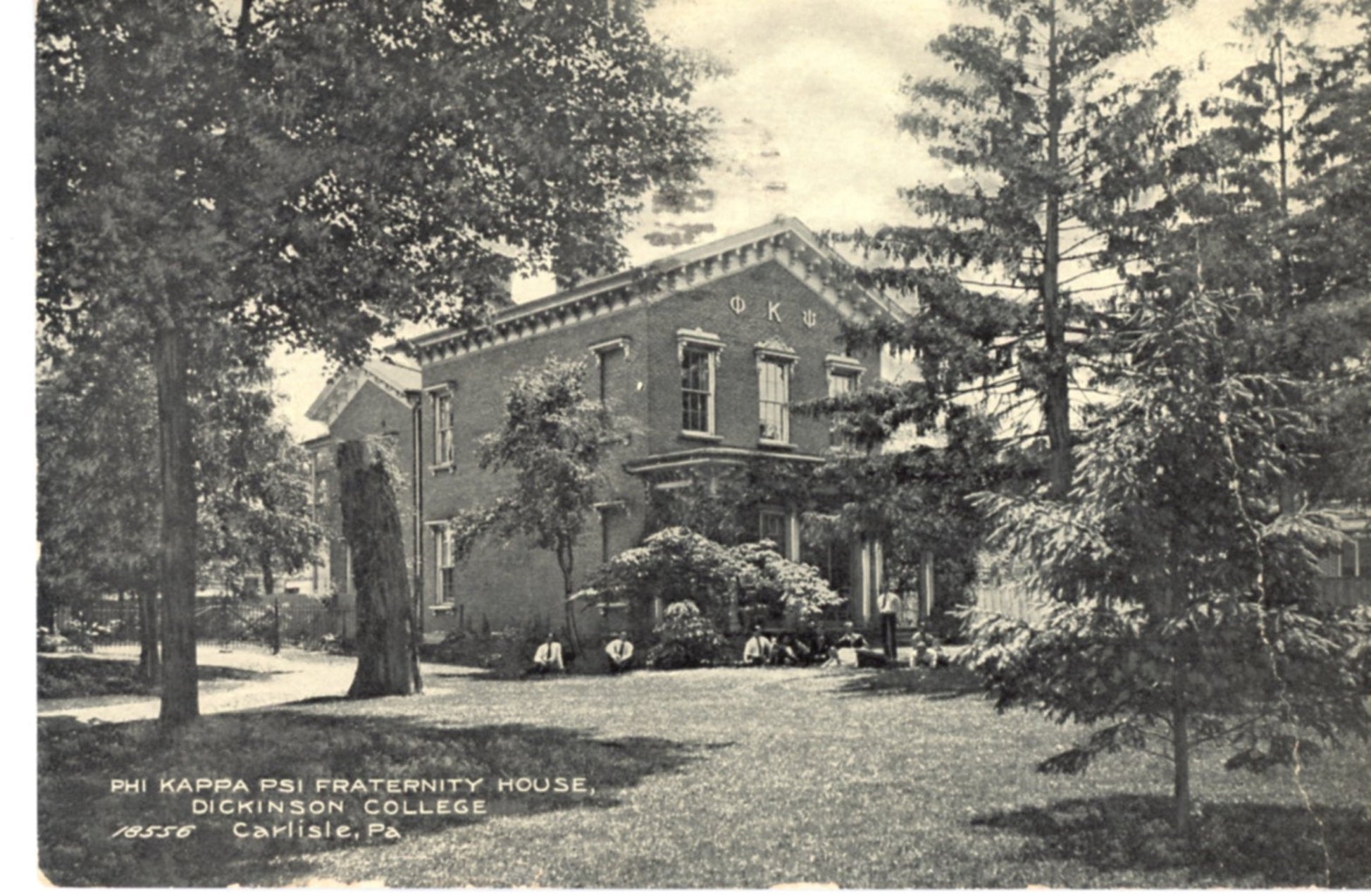 Phi Kappa PSI Fraternity House Dickinson College CARLISLE PENNSYLVANIA Antique Real Photo Postcard Circa 1923