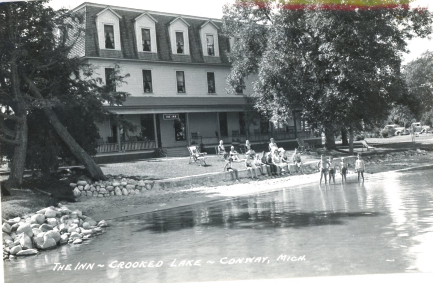 The Inn at Crooked Lake CONWAY MICHIGAN Vintage Real Photo Postcard