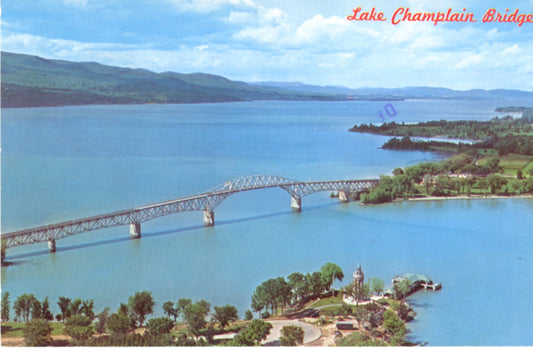 Lake Champlain Bridge CROWN POINT NEW YORK Vintage Postcard