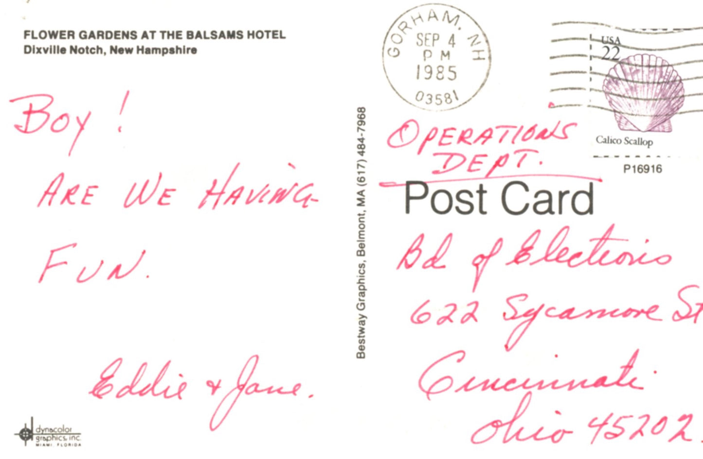 The Balsams Hotel DIXVILLE NOTCH NEW HAMPSHIRE Vintage Postcard