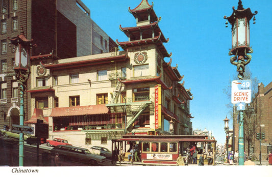 Grant Avenue at California Street Chinatown SAN FRANCISCO, CALIFORNIA Vintage Postcard