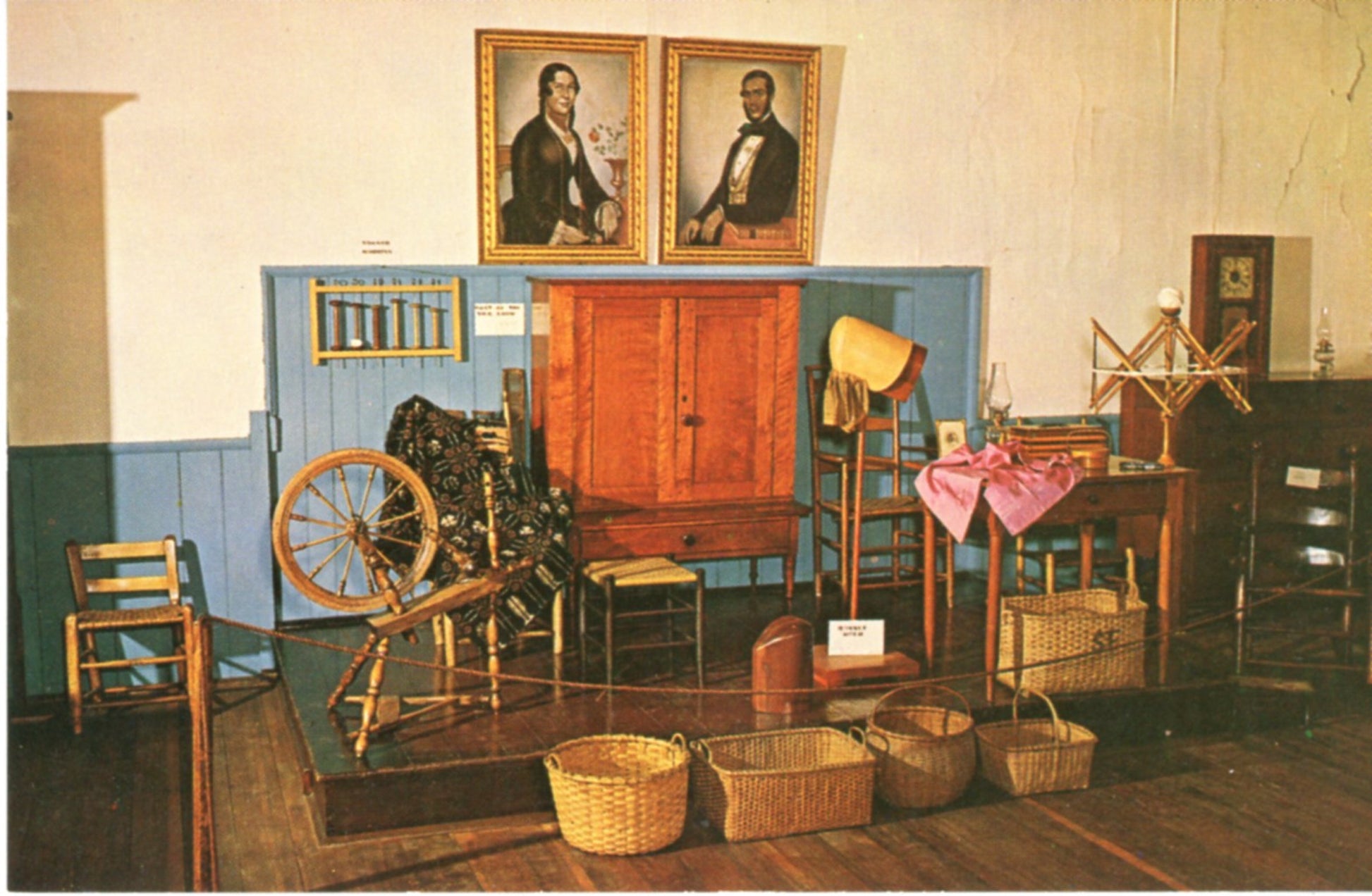 Shaker Museum Sister's Work Room AUBURN KENTUCKY Vintage Postcard