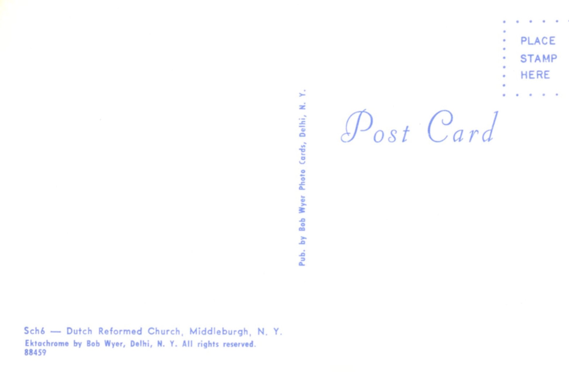 Dutch Reformed Church MIDDLEBURGH NEW YORK Vintage Postcard