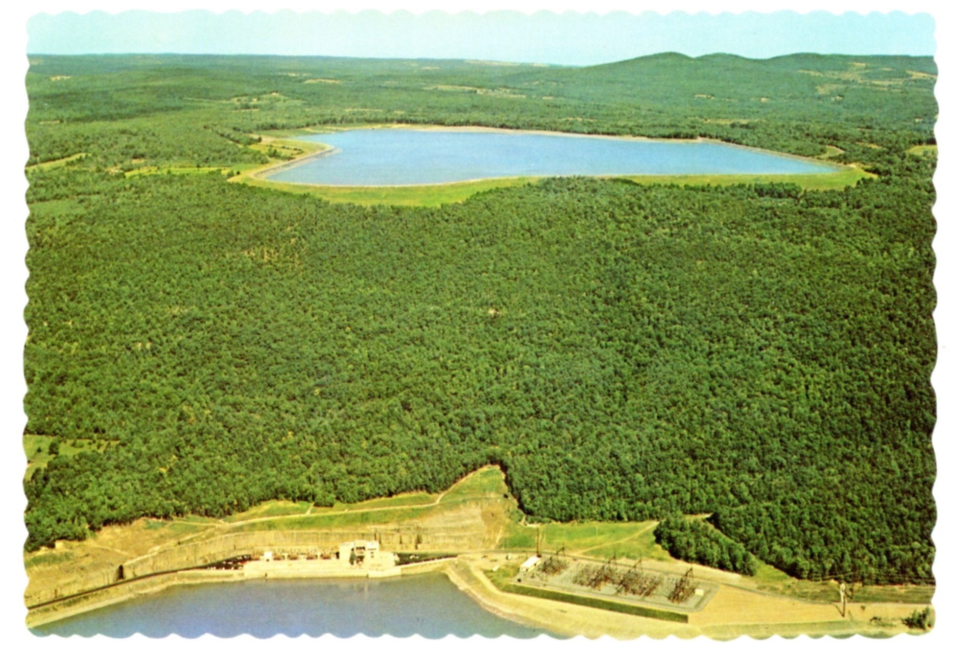 Blenheim-Gilboa Pumped Storage Project GILBOA NEW YORK Aerial View Vintage Large Postcard