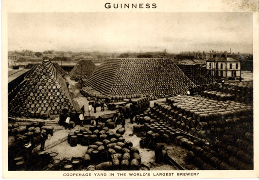 Guinness World's Largest Brewery DUBLIN IRELAND Cooperage Yard Vintage Linen Postcard ©1940's