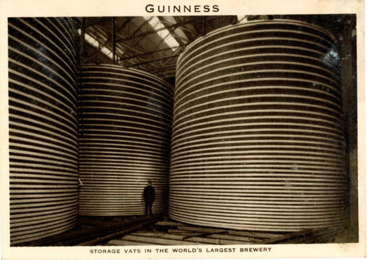 Guinness World's Largest Brewery DUBLIN IRELAND Storage Vats Vintage Linen Postcard ©1940's