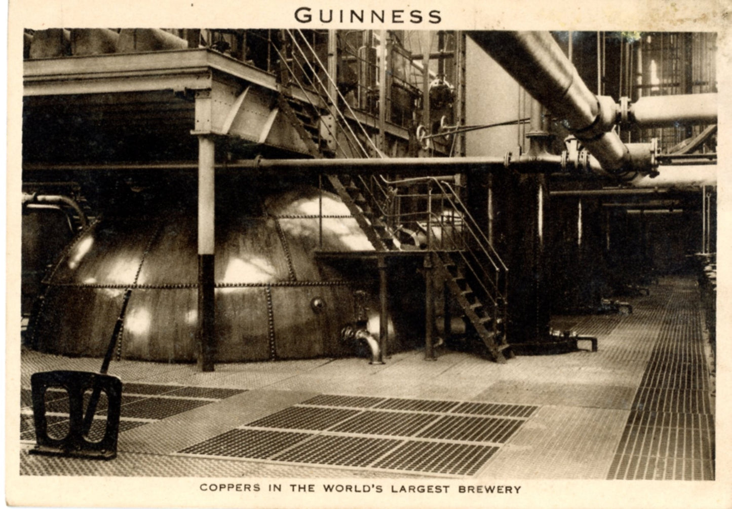 Guinness World's Largest Brewery DUBLIN IRELAND Coppers Vintage Linen Postcard ©1940's