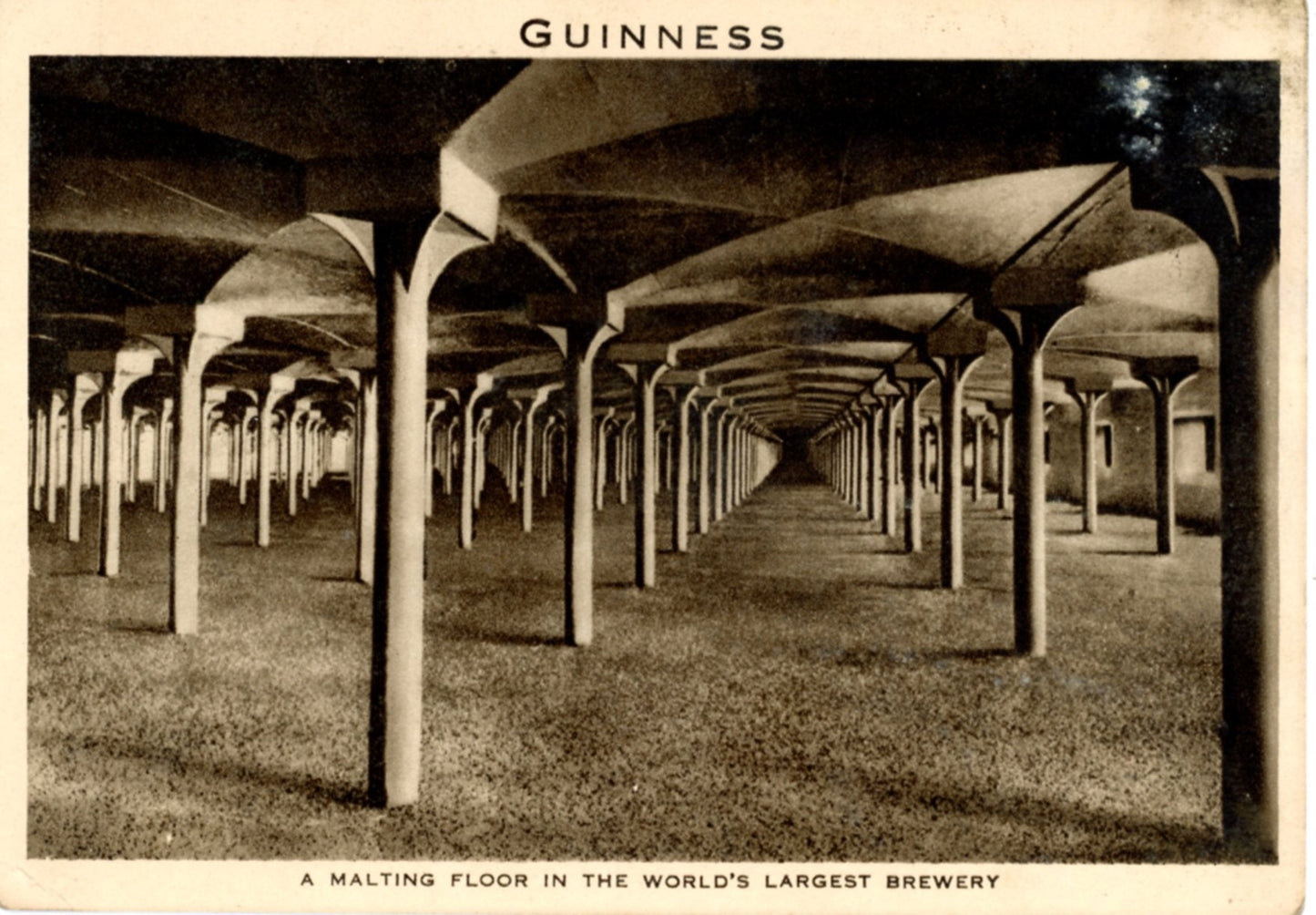 Guinness World's Largest Brewery DUBLIN IRELAND Malting Floor Vintage Linen Postcard ©1940's