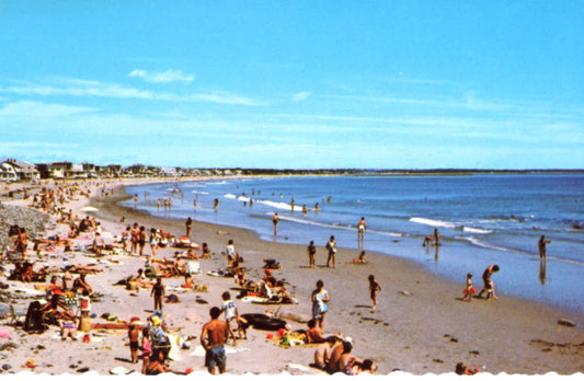 Beach at WELLS HARBOR MAINE Vintage Postcard ©1970's