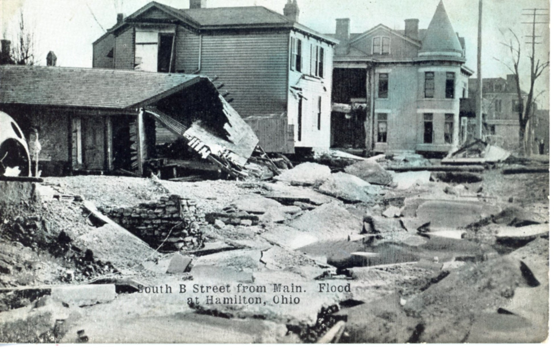 Ruins of Homes South B Street Great Flood of 1913 HAMILTON OHIO Antique Real Photo Postcard