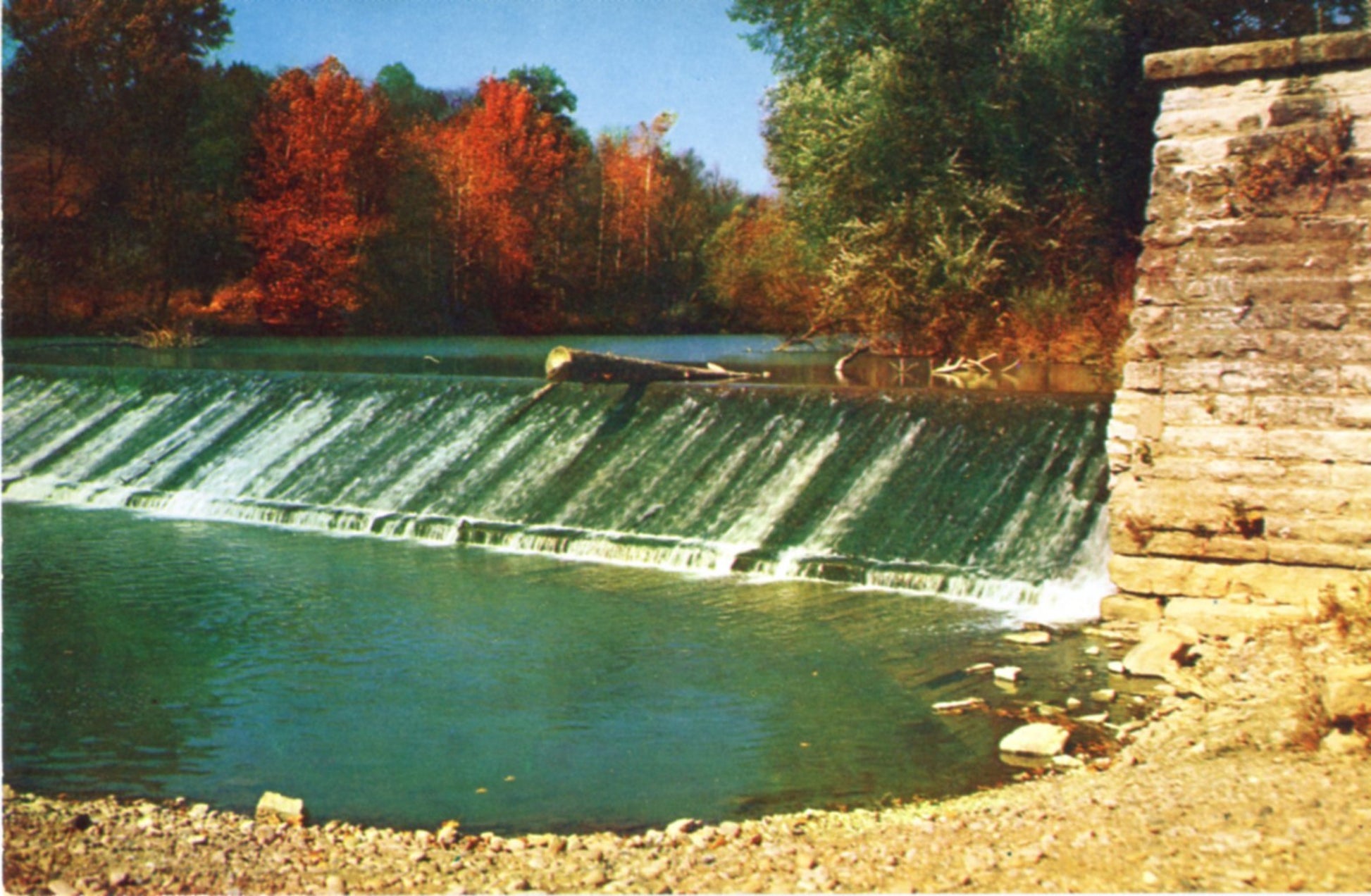 Whitewater Canal Feeder Dam LAUREL INDIANA Vintage Postcard